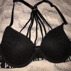 Black lacy bra